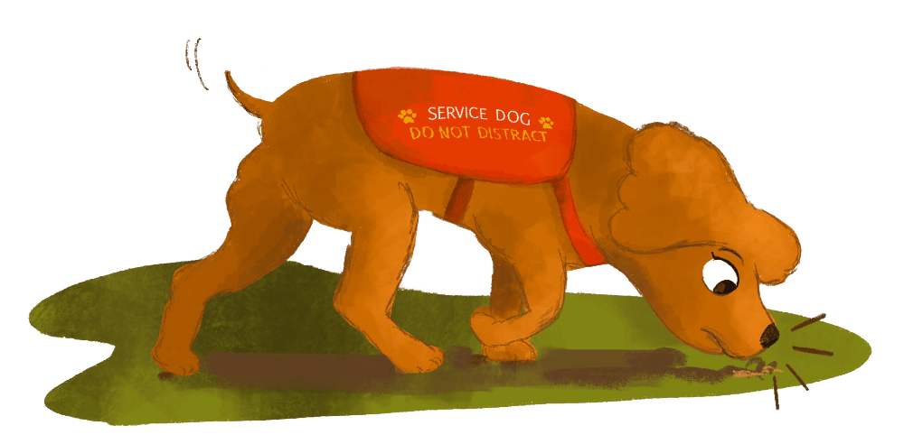 Penny sniffing illustration